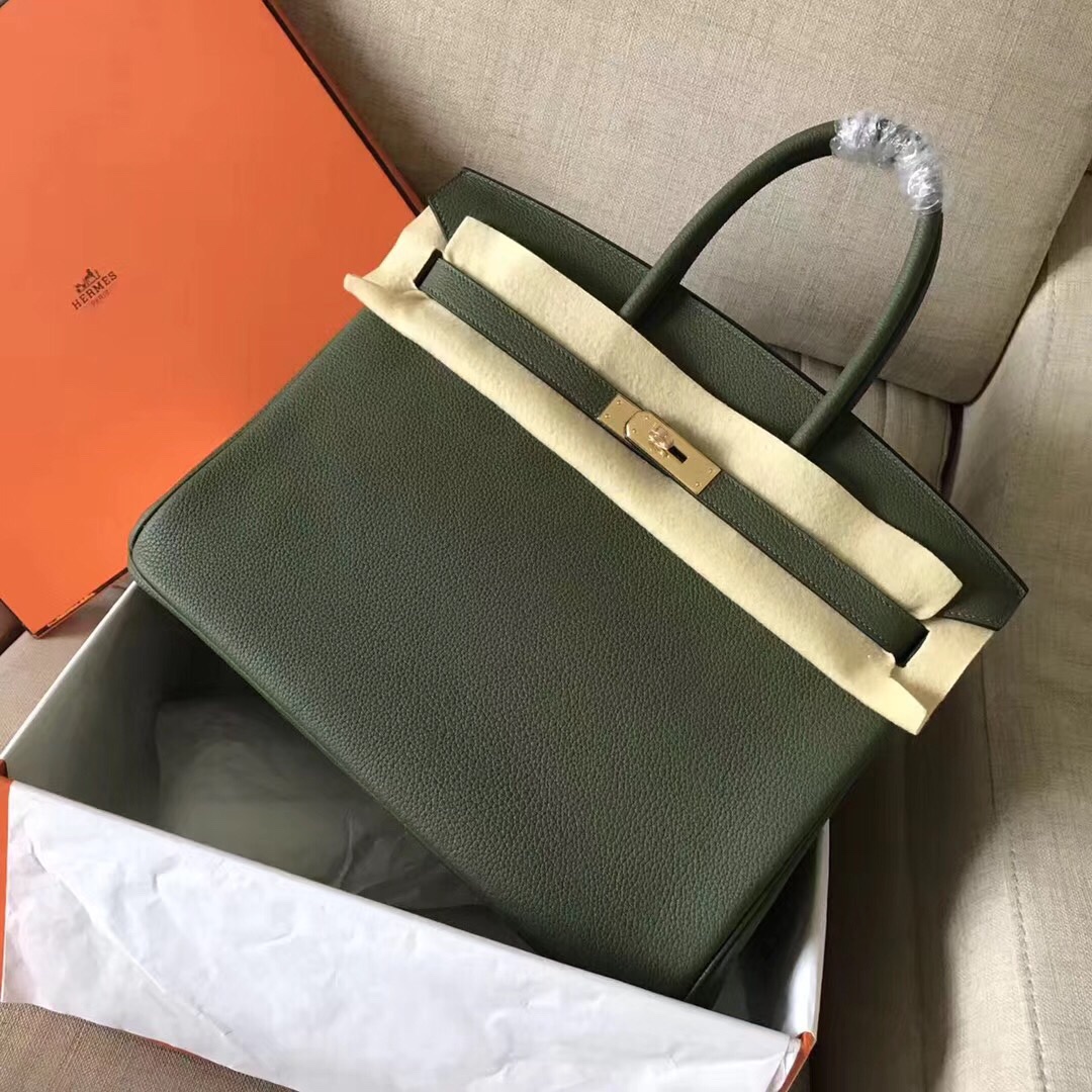 Hermes Birkin 35CM Togo Leather Handbag Forest Green